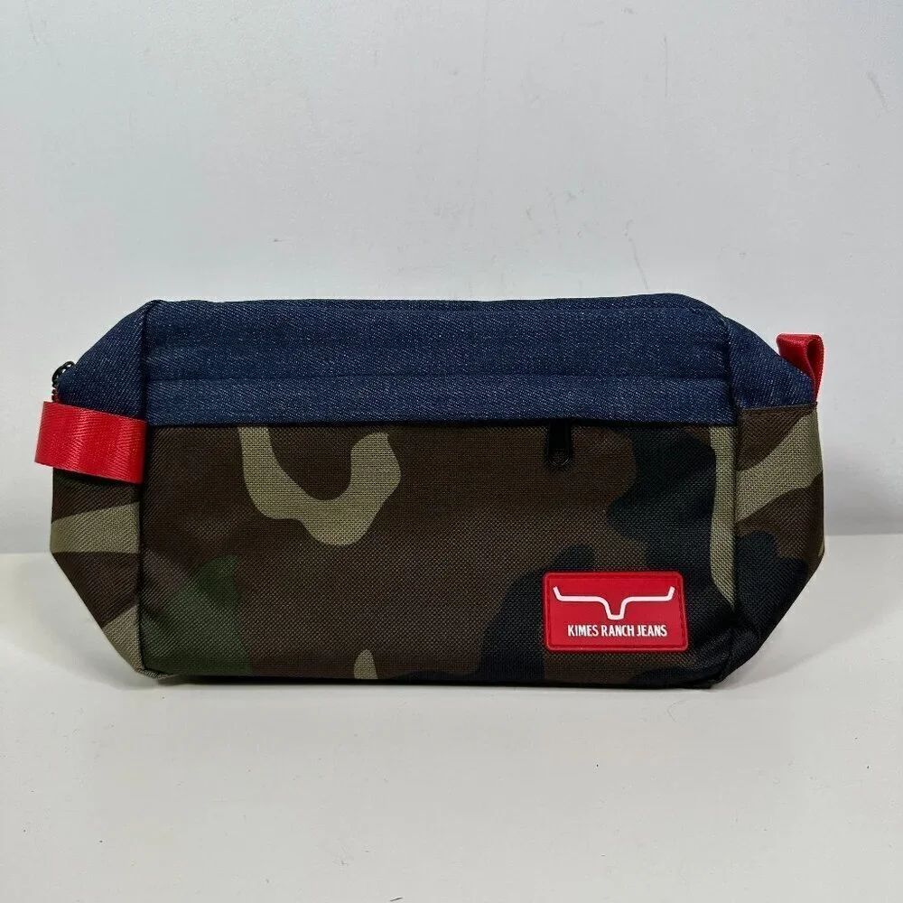 New Kimes Ranch Jeans Shave, Toiletry, Cosmetic Bag Camo, Denim